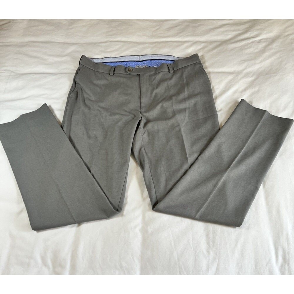 Peter Millar Pants Men 38x34 Gray Franklin Performance Trouser Chino Lightweight